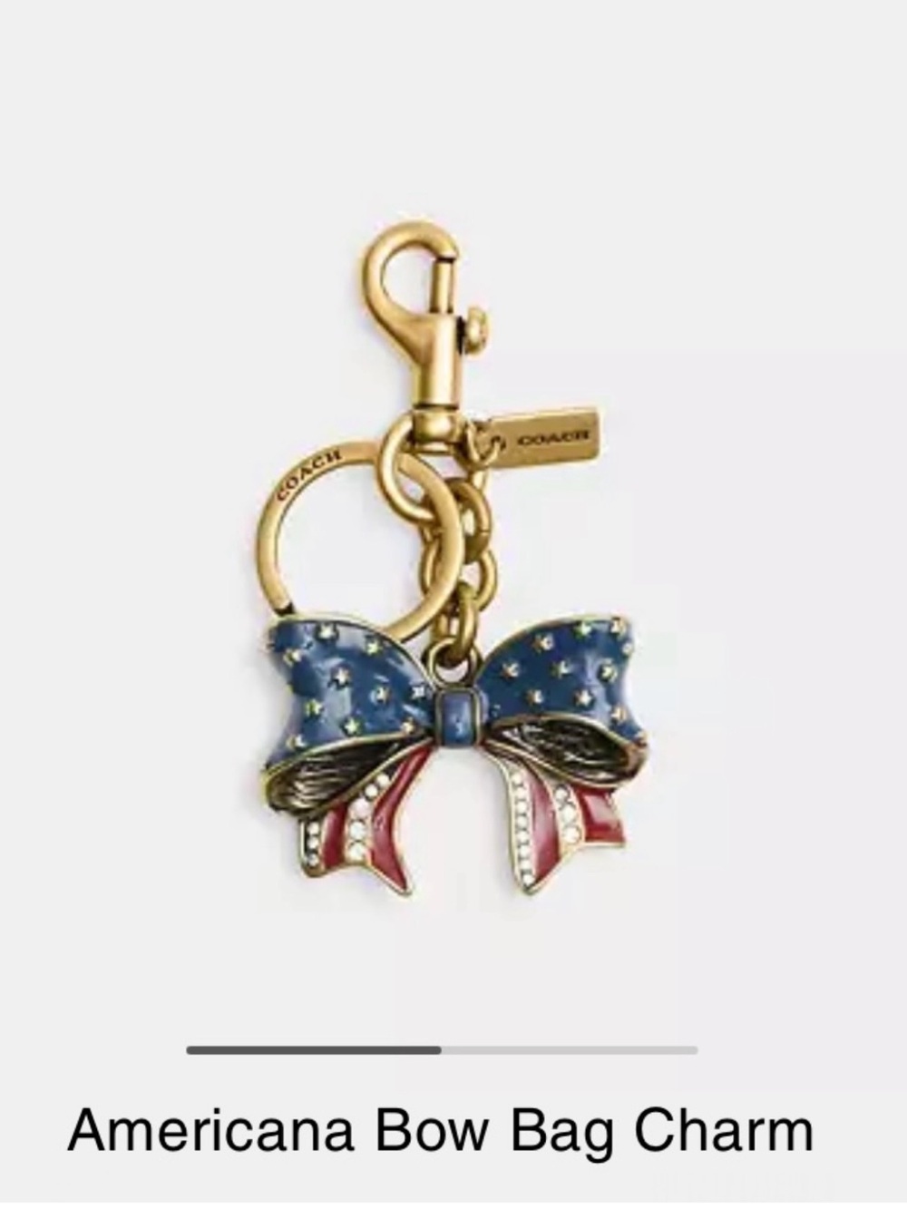 Coach Americana Bow Bag Charm - Picture 2 of 5